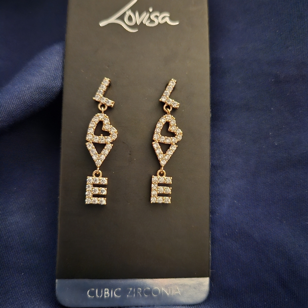 LOVE Earrings Post Back NEW